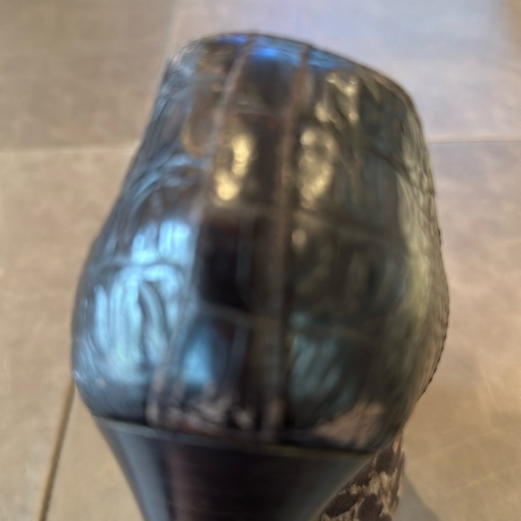 Donal J. Pliner Eartha Grey Suede Leopard Pointy Stiletto Heel Boots Size 8 - Picture 8 of 14